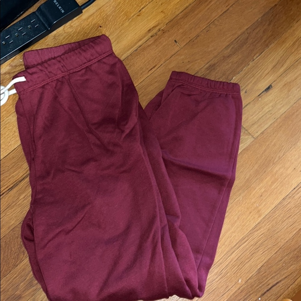 Red sweatpants